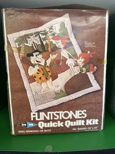 Vintage MH FLINSTONES Quick Quilt Kit 32"x45" NIB, Sealed or Wall Hanging Rare - Picture 1 of 8