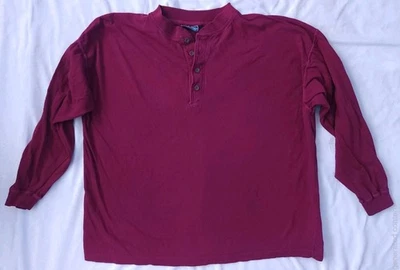 Camisa polo vintage McGregor tejida 100 % algodón para hombre talla 2X manga larga rojo borgoña Foto 1 de 4