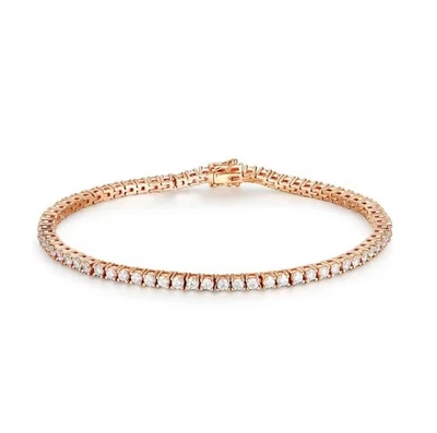 2.32ct Lab Grown Diamond Tennis Bracelet - 10K Solid Rose Gold - 2mm - 16.51 cm - Image 1 of 4