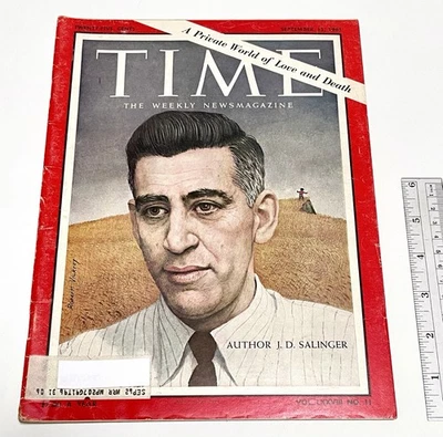 Original 1961 TIME MAGAZINE J.D. SALINGER Cover Issue Fiction Author Catcher Rye - Image 1 of 4