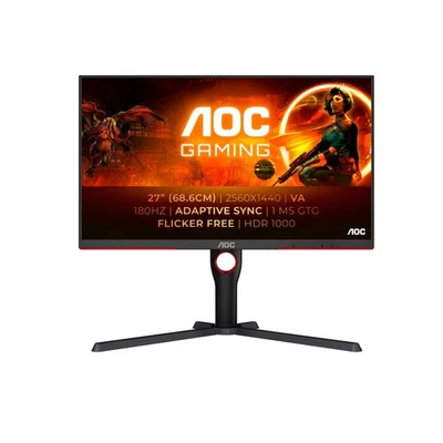 AOC Q27G3XMN 27" QHD 180Hz 1ms Freesync Premium Height Adjustable Gaming Monitor - Image 1 of 4