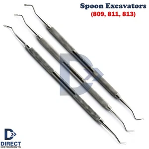 Dental Spoon Excavator Set 809-811-813 Cavity Removal Restorative Instruments - Picture 1 of 4