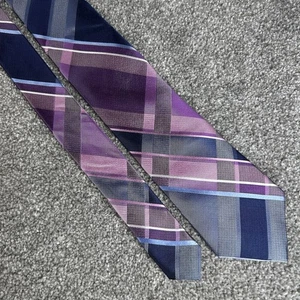 Michael Kors Playful Plaid Pink Blue Multicolor 100% Silk Necktie - Picture 1 of 5