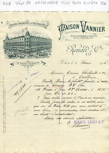 Dépt 86 - Poitiers - Très Belle Entête d'un Grand Magasin du 06/02/1906 - Picture 1 of 1