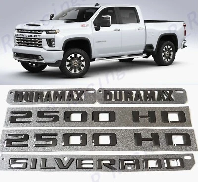 Porta preta brilhante 2500HD capô porta traseira Duramax emblema Silverado 2019+ Silverado - Imagem 1 de 4