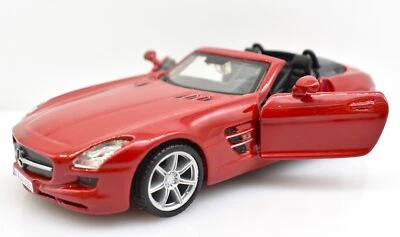 Modellino auto scala 1:32 Mercedes Benz SLS AMG red Roadster Burago modellismo n - Immagine 1 di 4