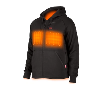 NEW MILWAUKEE WOMENS HEATED BLACK HOODIE WITH M12 BATTERY,  CHARGER SIZE MEDIUM - Image 1 of 4