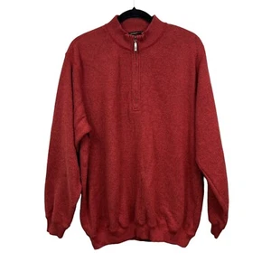 Greg Norman Mens Sweater Quarter Zip Mock Collar Pullover Burnt Red Size M - Picture 1 of 5