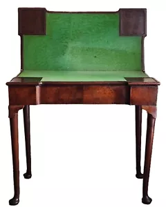 Game Card Table, 1740 Queen Anne, England, Mahogany, Foldover, Ext Corners, 32"w - Picture 1 of 16