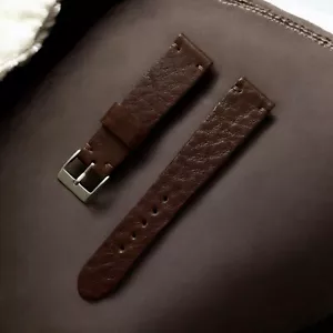 20 mm handmade ROUGH Brown Genuine Leather watch Strap for vintage MOONSWATCH - Imagen 1 de 5