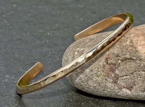 dainty gold filled hammered cuff bracelet - Picture 1 of 5