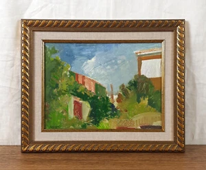 Original Impressionist Ölgemälde, Garten Hof, Vintage Europäische Kunst - Bild 1 von 8