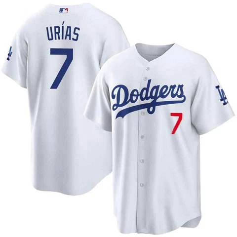 Julio Urias #7 Baseball Jsy Shirt 2023 Seson For Fan Dodgers Print S-5XL White Cover