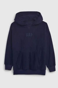 New Gap Kids Navy Hoodie Sweatshirt Sz 12 Long Sleeve Banded Fleece Soft - Picture 1 of 3