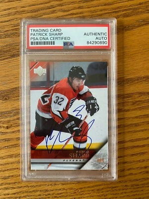 Patrick Sharp 2005-06 Upper Deck #390 Signed Card Auto PSA RARE A - Image 1 of 2
