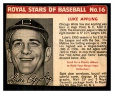1950 Royal Stars of Baseball Baseball Luke Appling #16