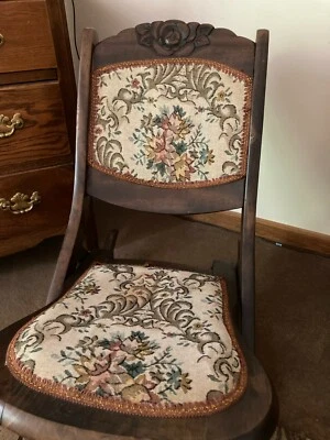 Старинное маленькое кресло-качалка складное детская викторианская  - Изображение 1 из 3