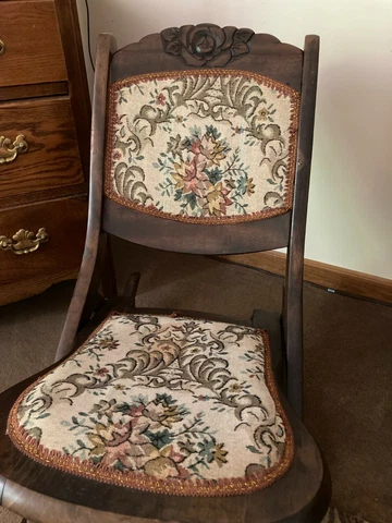 Antique Small Rocking Chair fold-up  Nursery Victorian Cover