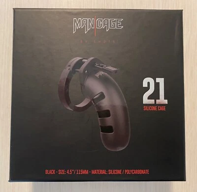 Cage de Chasteté Mancage en Silicone Noir N°21 - Photo 1/4