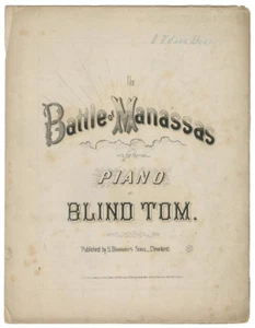 RARE "Blind Tom" The Battle of Manassas. SHEET MUSIC - Picture 1 of 2