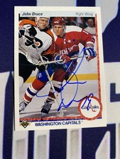 1990-91 Upper Deck Hockey Auto #371 John Druce Autograph Washington Capitals