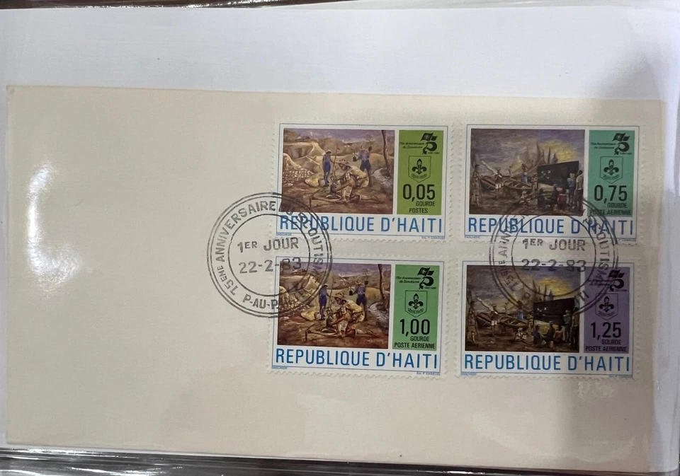 Primer Día de Emisión cubre sellos de Haití 1983 año Scout Foto 1 de 1
