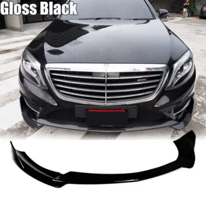 Glossy Black Front Bumper Lip Spoiler For Benz W222 S400 S550 S600 Sport 2014-17 - Picture 1 of 8