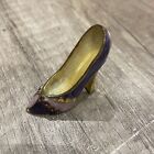 Collectable Miniature Enamel Metal Shoe / Stiletto with Jewels