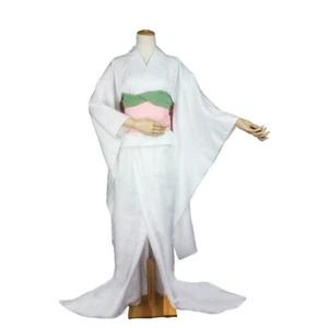 Traje Rukia Kuchiki Zanpakuto Sode no Shirayuki Blanco Kinomo Disfraz Cosplay - Imagen 1 de 3