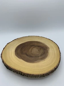 Lipper International Handcrafted Acacia Tree Bark Footed Server Platter, Small - Picture 1 of 9