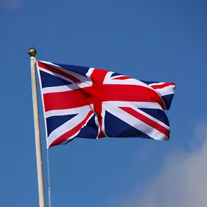 Union Jack Flag Brass Eyelets Double Stitched Great Britain UK Sport 5X3FT Fast - Picture 1 of 9