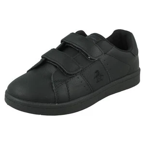 Boys MARBLE / PEN 4042 Hook & Loop Formal School Trainer Shoes By Penguin - Picture 1 of 11
