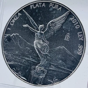Rara Moneda México Libertad 2010 1 oz de plata 0,999 1 onza encapsulada y certificado de autenticidad refB - Imagen 1 de 4