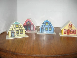 Vintage Plastic Christmas Houses and church 8 pcs - Picture 1 of 2