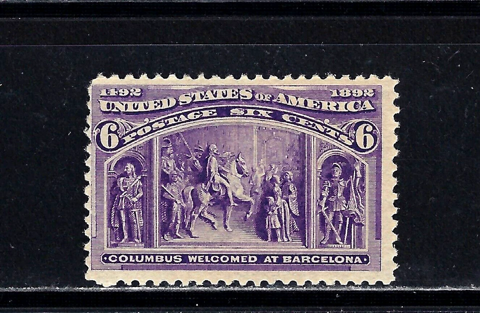 #235 US 6 CENT PURPLE COLUMBIAN-MINT-N/H-FINE-VF - Image 1 of 1