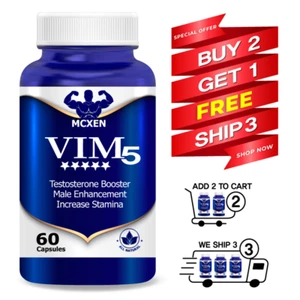 VIM5, Testosterone Booster, Male Enhancement, Increase Stamina, Power - Picture 1 of 7