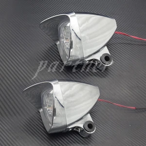 1 par de luces antiniebla LED cromadas para motocicleta para Honda Yamaha personalizadas - Imagen 1 de 10
