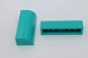 Lego 5x Bogenstein 1x4x1 1/3 slope curved 6191 dunkel türkis dark turquoise - Picture 1 of 1