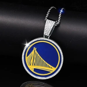 Gold / Silver Golden State Warriors Pendant Necklace - Picture 1 of 4