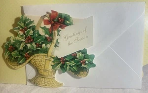 Vintage-Style Die-Cut Christmas Gift Card Gifted Line John Grossman Collection - Picture 1 of 4