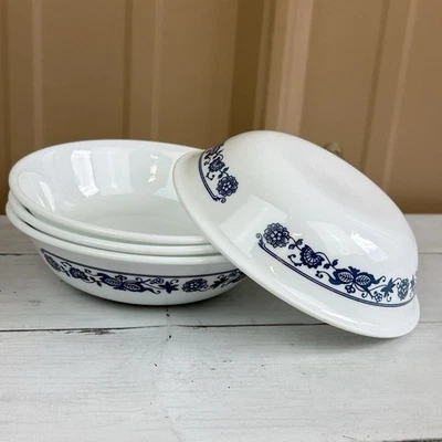 Vintage Set Lot 4 Corelle Old Town Blue Onion Fruit Dessert Berry Bowls 5 3/8” - Image 1 of 4