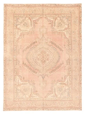 Vintage 6'5" x 9'0" Geometric Hand-Knotted Carpet Traditional Wool Area Rug - Image 1 of 4