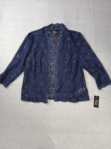 Chaqueta de Noche Alex Evenings, Para Mujer, Talla 16, Azul Oscuro, Lentejuelas, Nueva - Imagen 1 de 5