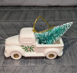 Lenox Weihnachtsschmuck Holiday Truck Baum Porzellan 24K Goldrand #885045 - Bild 1 von 7