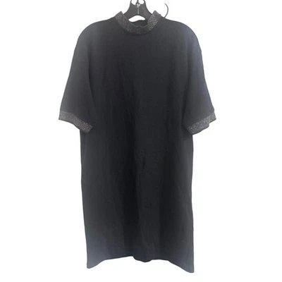 Acne Studios Black Berna Solid PAW17 Dress W/ Glitter Details Size S Cotton - Image 1 of 4