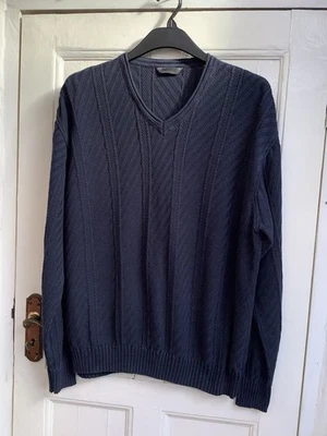 JERSEY TEJIDO ALGODÓN CUELLO EN V VINTAGE DALMINE UOMO HECHO EN ITALIA PARA HOMBRE XXXL/UK48 Foto 1 de 4