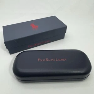 Authentic POLO RALPH LAUREN Blue/Red Hardshell Eyeglass/Sunglasses Case w/Box - Picture 1 of 8