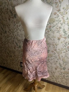 Falda para mujer Anthropologie rosa estampado de leopardo línea A viscosa talla XL - Imagen 1 de 9