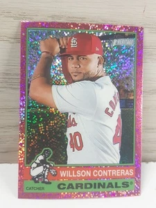 2025 Topps Heritage Wilson Contreras Chrome Sparkle Refractor #218 Cardinals  - Picture 1 of 6