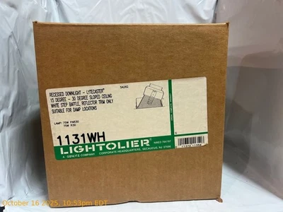 Lightolier 1131WH Recessed Downlight Lighting 15 - 30 Degree Sloped Ceiling NEW